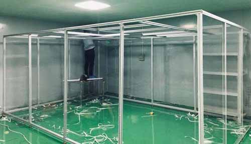 百級潔凈棚組裝現場 百級潔凈棚組裝現場